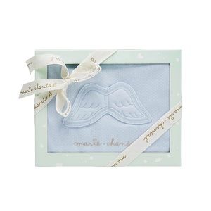 ANGEL WING™ POINTELLE SLEEPSUIT - BLUE 0M